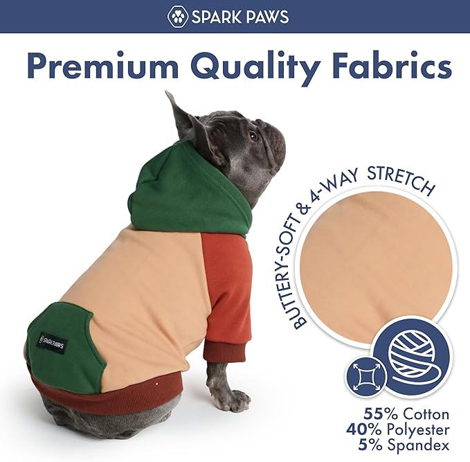 Spark Paws Dog Hoodie – Premium Dog Sweater for Small, Medium, and Large Dogs | Warm Outfits for French Bulldogs, Pitbull, Puppy, Winter Jacket Alternative - Ranger - 5XL