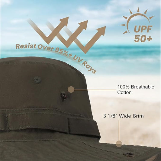 Bucket Hat Wide Brim UV Protection Sun Hat Boonie Hats Fishing Hiking Safari Outdoor Hats for Men and Women