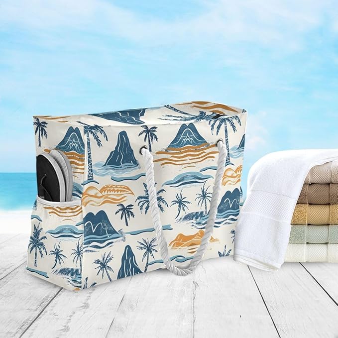 senya Large Beach Shoulder Bags Canvas Tote Water Resistant for Gym Travel Daily