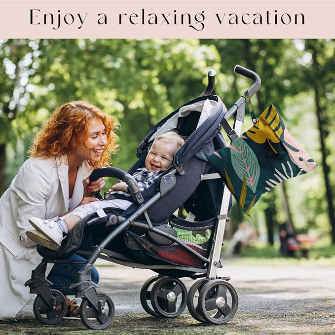 2 Pcs Wet Bag, Waterproof Wet Dry Bag, Small Laundry Bag, for Swimsuit, Pool, Travel, Beach, Diapers, Dirty Yoga Gym Clothes, Makeup Bags for Travel, Tropical Palm Leaves Decor Jungle