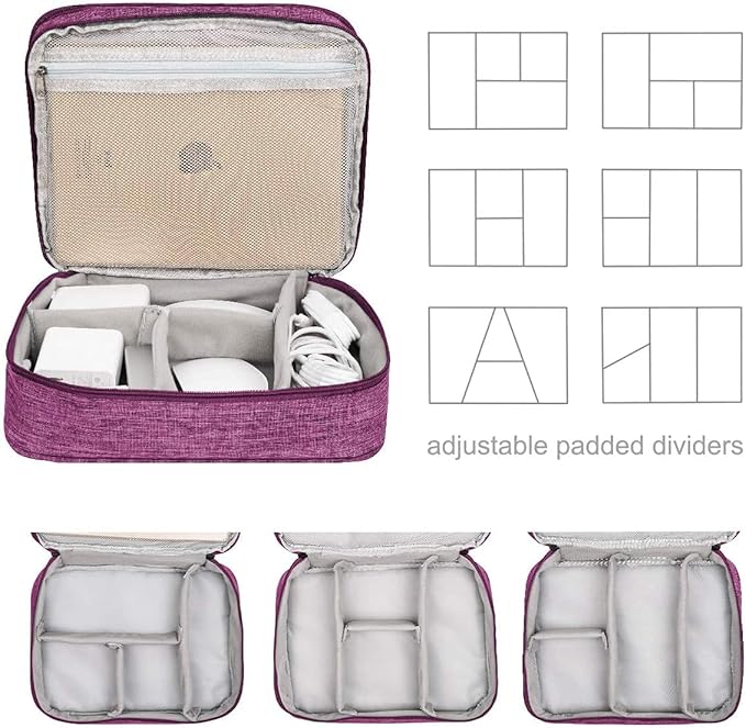 Electronics Organizer, Jelly Comb Electronic Accessories Cable Organizer Bag Waterproof Travel Cable Storage Bag for Charging Cable, Power Bank, iPad