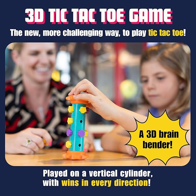 Challenge Your Mind with Tic Tac Totem: 3D Tic Tac Toe Travel Game & Brain Game for Strategy Enthusiasts, Ages 6+ (3x3)