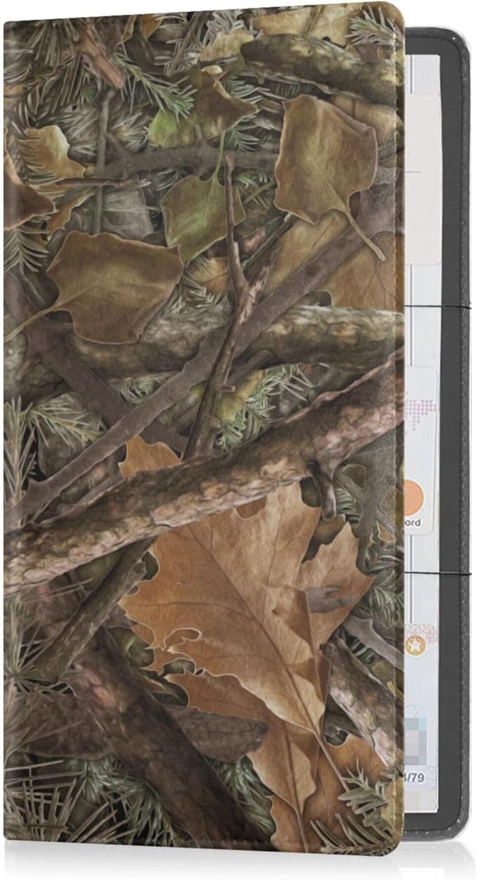 linqin Car Registration and Insurance Card Holder, Camouflage Glove Box Organizer Card Document Wallet