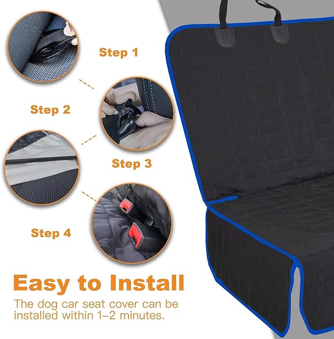 Back Seat Cover for Dogs, Washable Bench Seat Covers for Trucks,Nonslip Truck Seat Cover Protector for F150/Ram1500/GMC Sierra/Toyota/Chevrolet Silverado,Car Seat Covers for Dogs