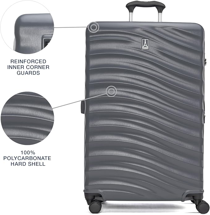 Travelpro Maxlite Air V2 Hardside Expandable Checked Luggage, 8 Spinner Wheels, Lightweight Hard Shell Suitcase, TSA lock, Shadow Grey, Checked Large 28-Inch