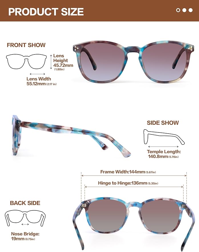 Polarized Sunglasses For Women UV - Protection Womens Trendy Fashion Large Shades With Acetate Frame BC2110