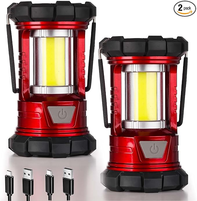Rechargeable Camping Lanterns, 1500LM Camping Light with Phone Charger Compact Flashlights Torch, Portable Waterproof Hurricane Lanterns for Emergency, Outdoor, Power Outage