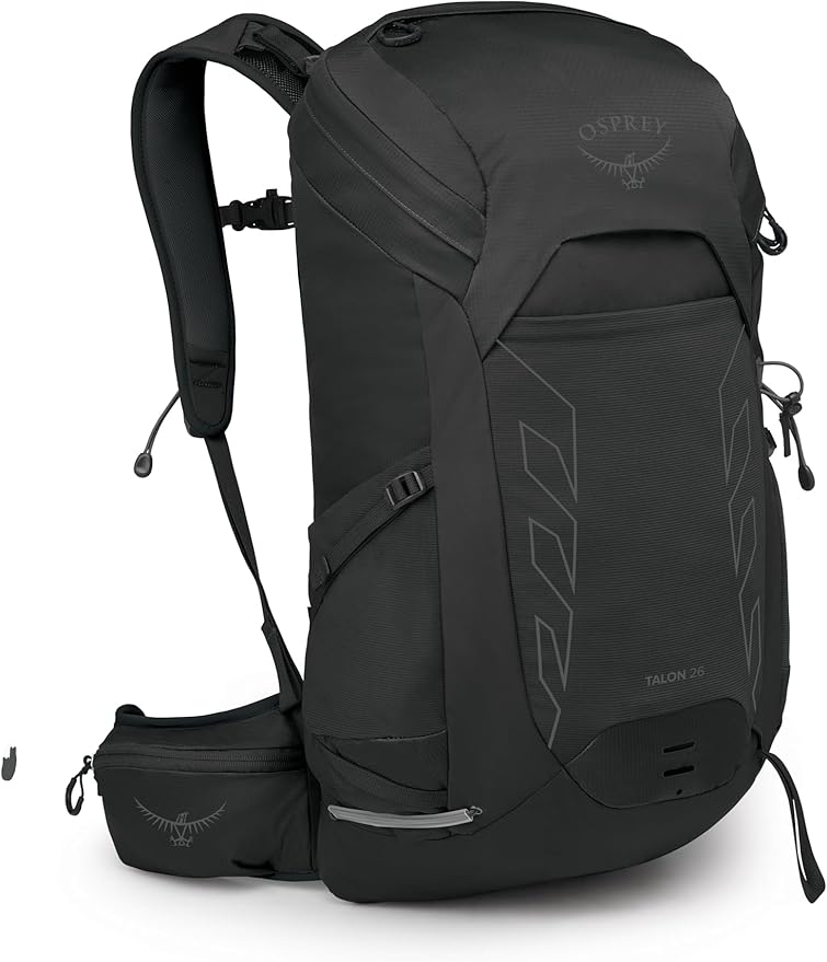 Osprey Talon 26L Men's Lightweight Hiking Backpack - Daypack for Travel & Camping, Black/Coal Grey