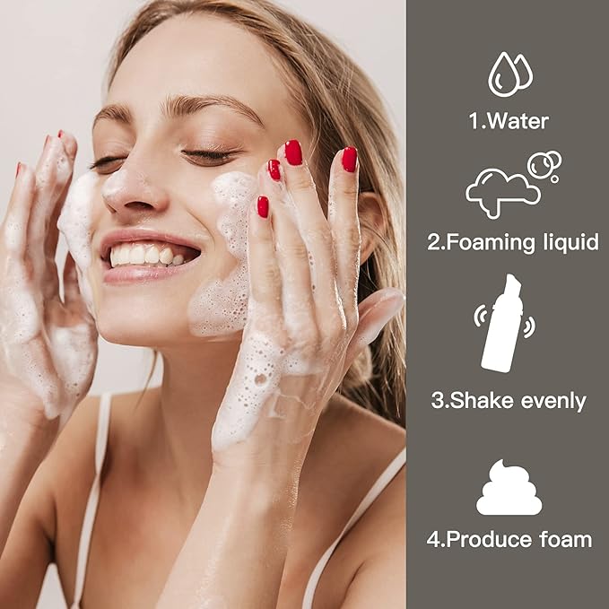 2oz Foam Pump Bottle (30PCS) Empty Travel Foaming Dispenser for Hand Soap, Lash Cleanser, Shampoo (60ml, Black