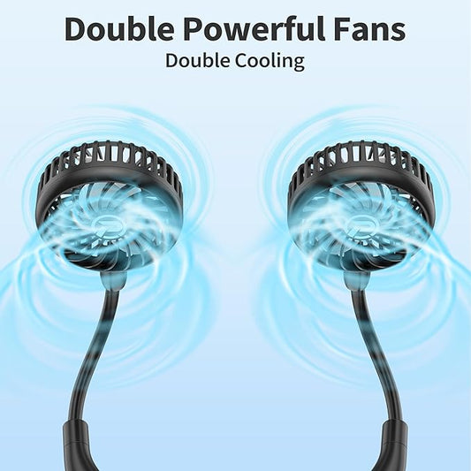 PANERGY Portable Neck Fan Rechargeable Hand Free Personal Fan Mini Wearable Battery Operated USB Fan for Men Women Kids Sport Work Travel