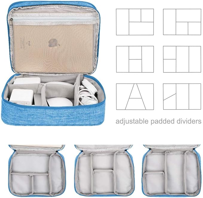 Electronics Organizer, Jelly Comb Electronic Accessories Cable Organizer Bag Waterproof Travel Cable Storage Bag for Charging Cable, Power Bank, iPad