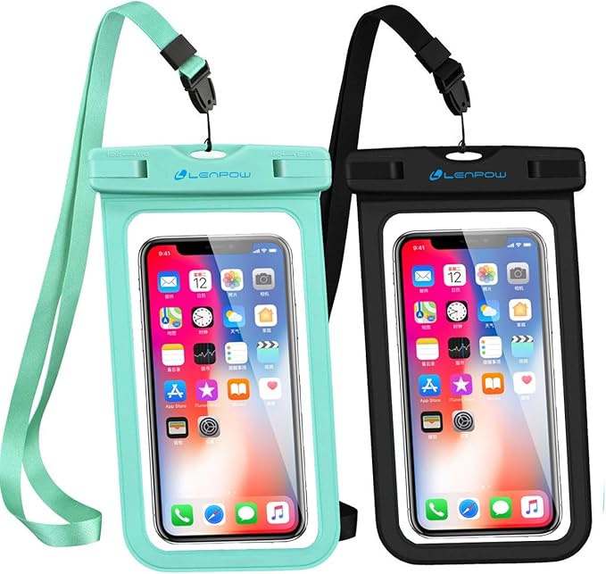 Waterproof Phone Case, 2-Pack IPX8 Lanyard Waterproof Phone Pouch, Universal Clear Dry Bag for iPhone 17 16 15 14 13 12 Pro Max Plus Samsung Galaxy S24 S23 S22 Note Google Pixel HTC up to 7.5"