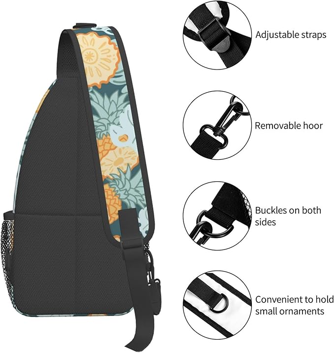 Hawaii Tropical Palm Sling Backpack Crossbody Bag Casual Chest Bags Travel Hiking Daypack Shoulder Bag for Women Men