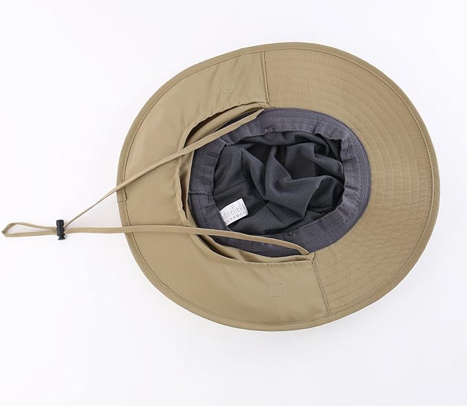 Home Prefer Outdoor UPF50+ Mesh Sun Hat Wide Brim Fishing Hat with Neck Flap Sun Hat for Men Women
