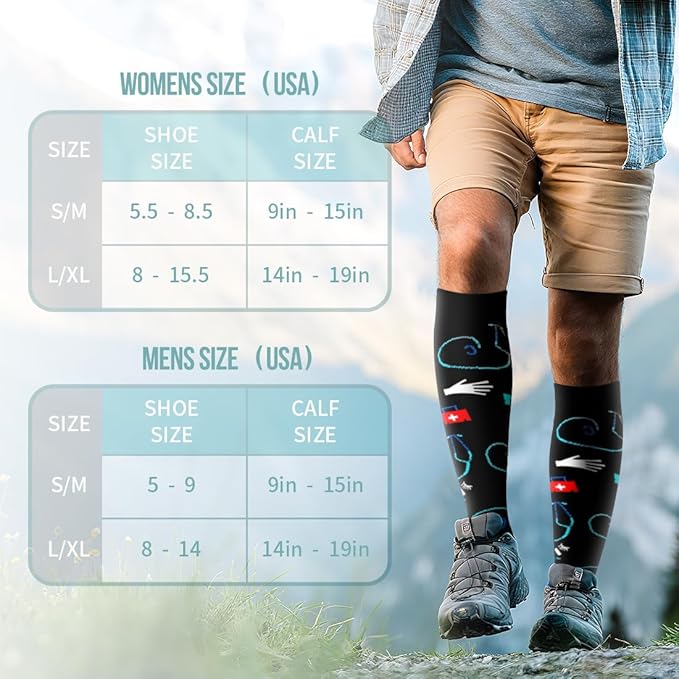 Copper Compression Socks for Women and Men(6 Pairs)-Best Support for Running, Athletic, Nursing, Travel