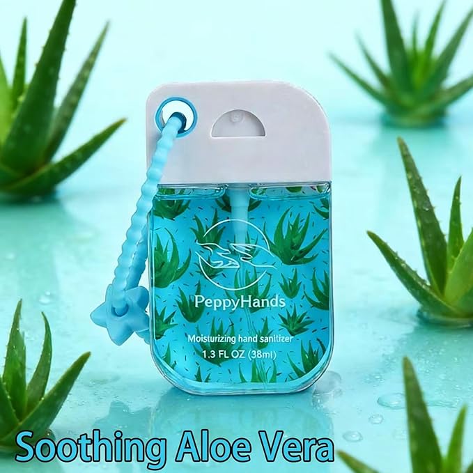 PeppyHands Hand Sanitizer, Hand Sanitizer Spray, Hydrating Spray for Hand, Portable Sanitizer spray Set ﻿for Travel Size, 500-Sprays Each Multi-Flavor (4Pcs.)