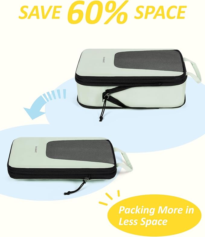 BAGSMART Compression Packing Cubes for Travel, 6 Set/5 Set/4 Set, Compression Suitcase Organizer Bags Set for Suitcases Travel Essentials, Lightweight Packing Organizers