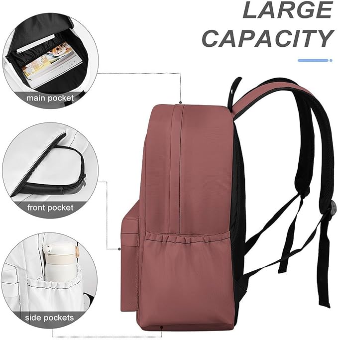Marsala Backpack Adult Travel Daybag for Women Men College Backpack for Vacation Hiking Camping Bag