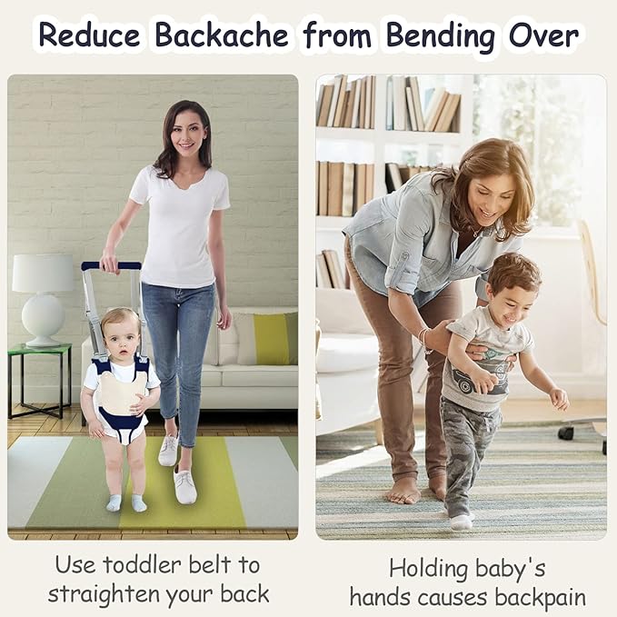 Baby Walker Breathable Baby Walking Harness Handheld Kids Walker Helper Toddler Infant Walker Harness Assistant Belt Pulling and Lifting Dual Use Walking Assistant Strap (DarkBlue 1)