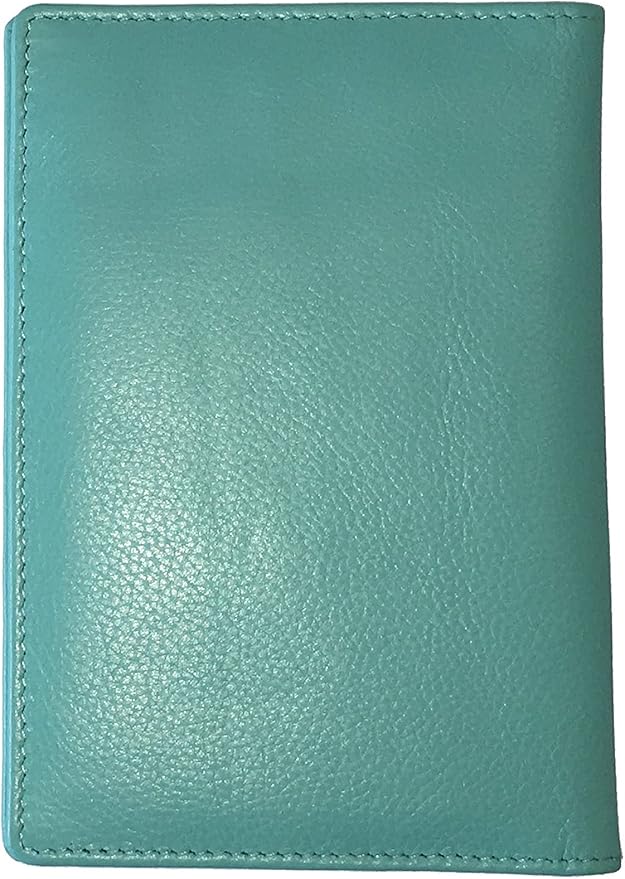 Personalized Monogrammed Turquoise Leather RFID Passport Wallet and Luggage Tag