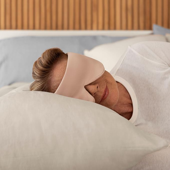 Baloo Silk Weighted Sleep Mask (Petal - 0.6 lb) | Light Blocking & Sound Muffling Eye Mask for Sleeping | Cool, Soft & Comforting