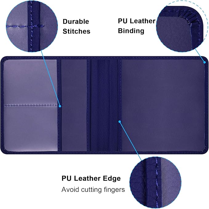 Wisdompro Small Car Registration and Insurance Documents Holder - Premium PU Leather Vehicle Glove Box Paperwork Wallet Case Organizer for ID, Driver's License, Key Contact Information Cards