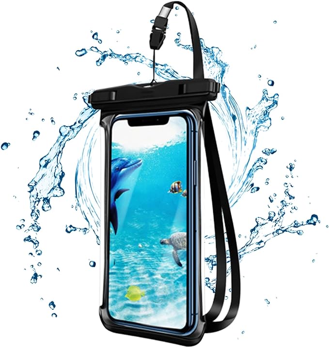 Waterproof Phone Pouch – Clear Floating Touchscreen Bag for Travel Vacation Hiking Cruise Swimming Snorkeling Kayaking, and Outdoor Activities, Lightweight Dustproof Protective. 6.8-Inch