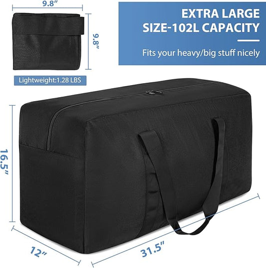 Large Travel Duffle Bag, 102L Gear Bag for Men and Women, Storage Bag Ideal for Overnight Camping and Weekend Getaways