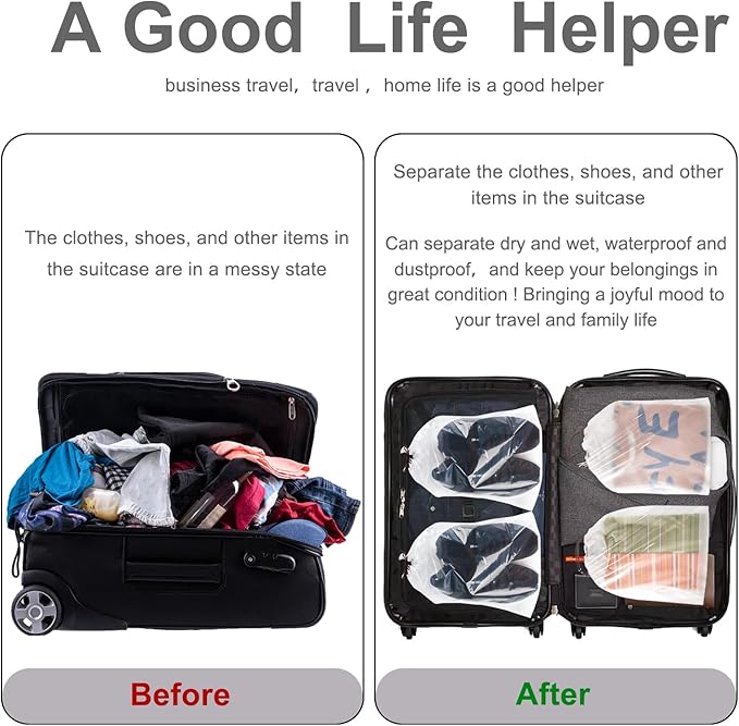 100 Pcs transparent Shoe Bags for Travel,11.8“ x 15.7”,Drawstring Travel Shoe Bags for Packing,Waterproof Dustproof Portable Travel Shoe Storage Bag for Men and Womens Per Piece