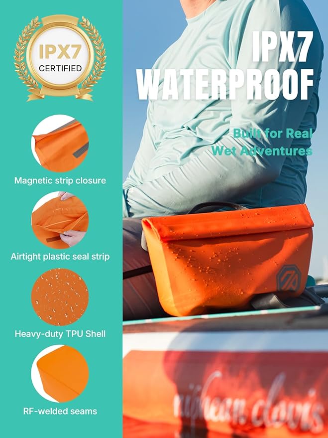 niphean IPX7 Waterproof Fanny Pack with Magnetic One-Hand Closure, Durable Waterproof Dry Bag Kayaking Accessories, Paddle Board, Beach Cruise Essentials, 2.5L Phone Pouch Dry Bags for Men & Women