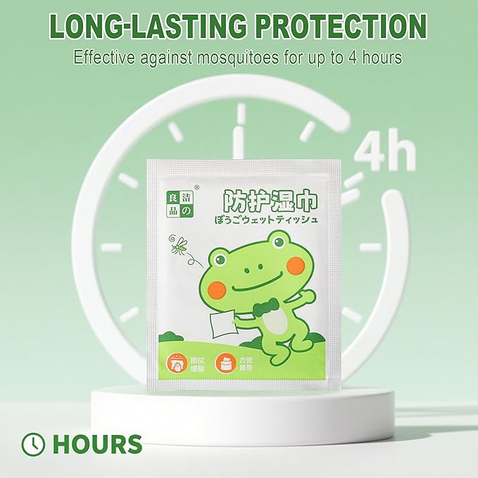 36 Pcs Mosquito Repellent Wipes - Peppermint Oil Insect Repellent Wipes Individually Wrapped, Safe & Effective Bug Insect Protection for Outdoor Activities, Natural Plant-Based, Long-Lasting