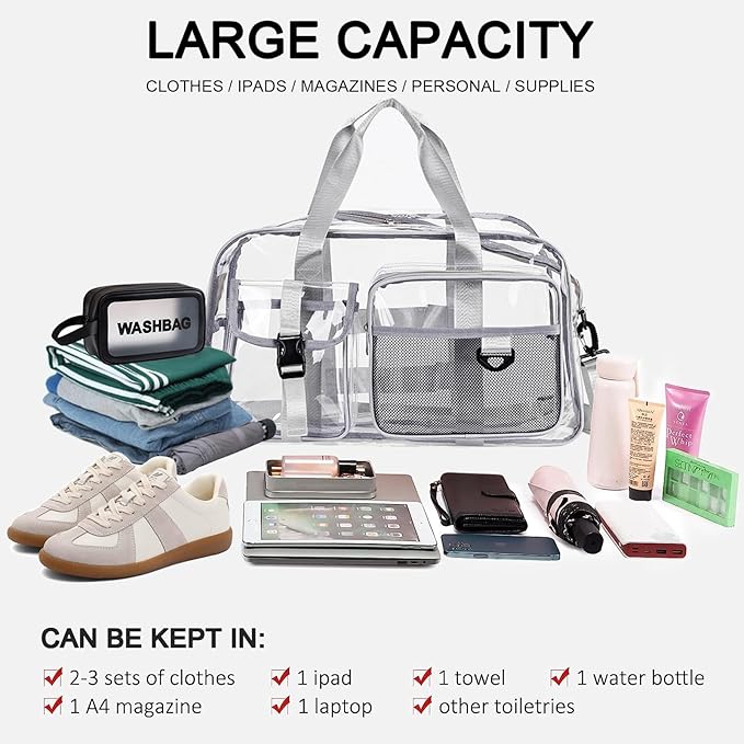 Small Gym Bag for Women, Travel Duffle Bag Carry On Weekender Bag with Shoe Compartment