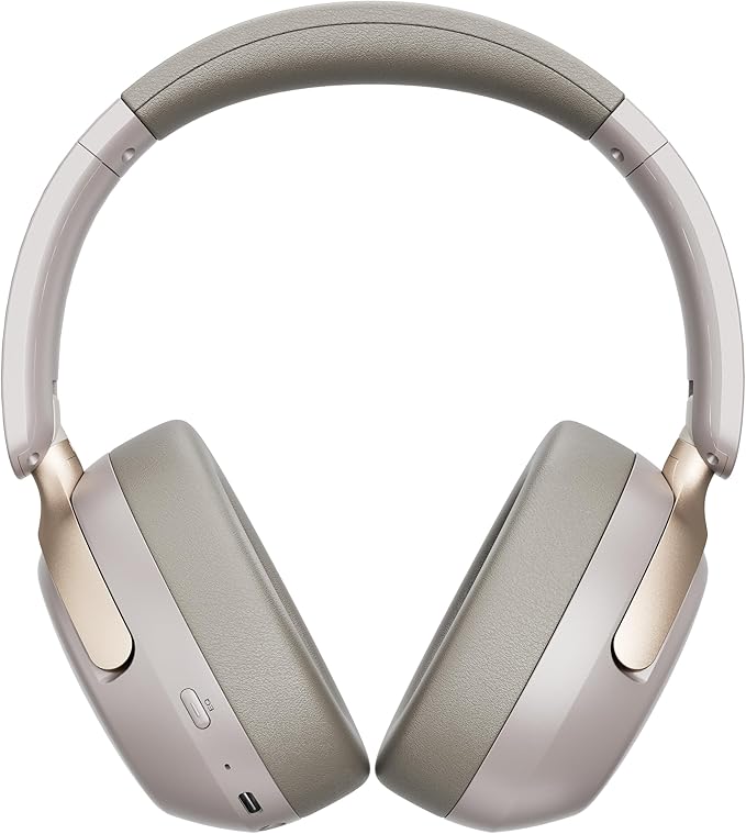 LORELEI Q30 Bluetooth Headphones Over Ear,60H Playtime & 3 EQ Music Modes,BT6.0 Headphones Wireless with Mic,Foldable Lightweight Headsets,HiFi Stereo Deep Bass for Home Travel iPad Tablet-Dunes Grey
