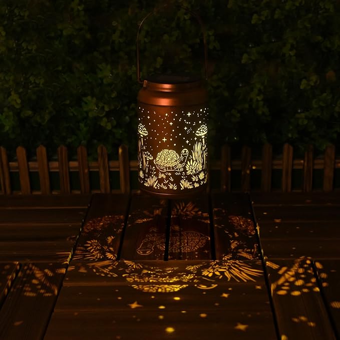 Solar Lanterns Outdoor Waterproof - Turtle Solar Lights Outdoor Garden Decor for Outside, Birthday Gifts for Women, Mom, Mothers Day Gifts, for Patio, Yard, Lawn, Balcony