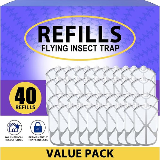 BAIMNOCM 40 Pack Cartridge Refill Compatible with zevo Flying Insect Trap Refill M364 M364A and Max, Indoor Use