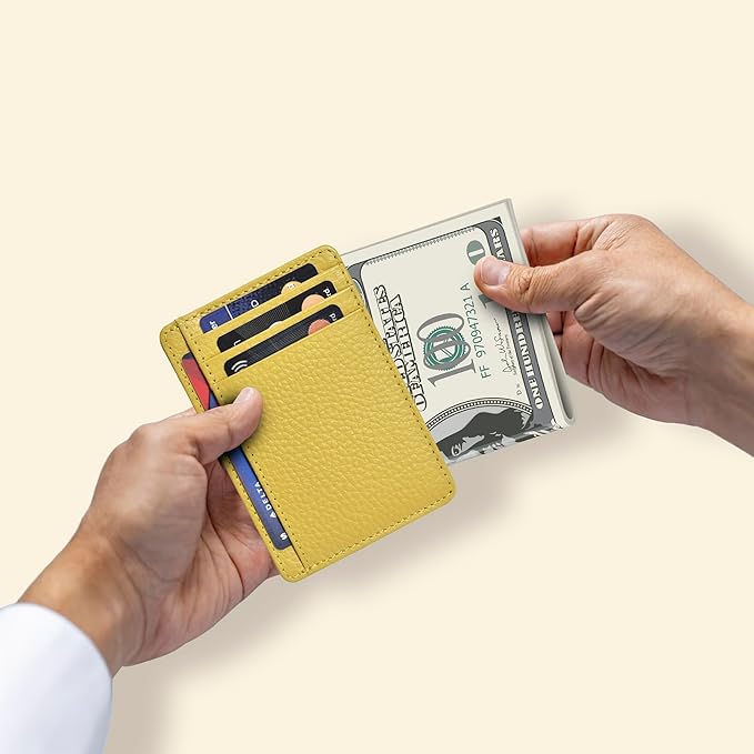 Oak Leathers Leather Slim Minimalist Wallet for Men & Women RFID Front Pocket Leather Card Holder Wallets