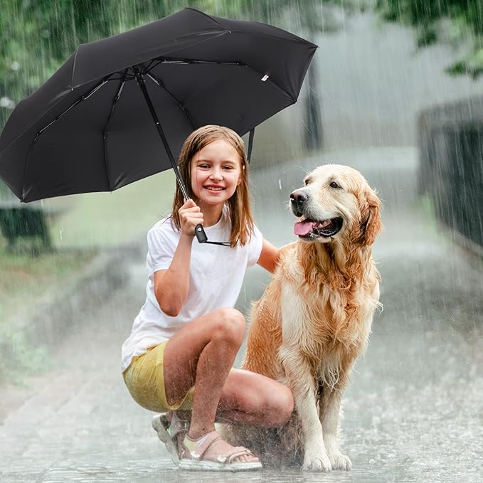 Kajaia 4 Pack Umbrellas Compact Windproof, Automatic Open and Close Folding Rain Umbrella Collapsible for Men Women Travel