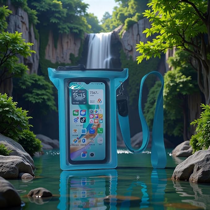 Waterproof Phone Pouch, Waterproof Phone Case, for iPhone 17 16 15 14 Pro Max，IPX8 Waterproof Rating, airtight Zipper Seal