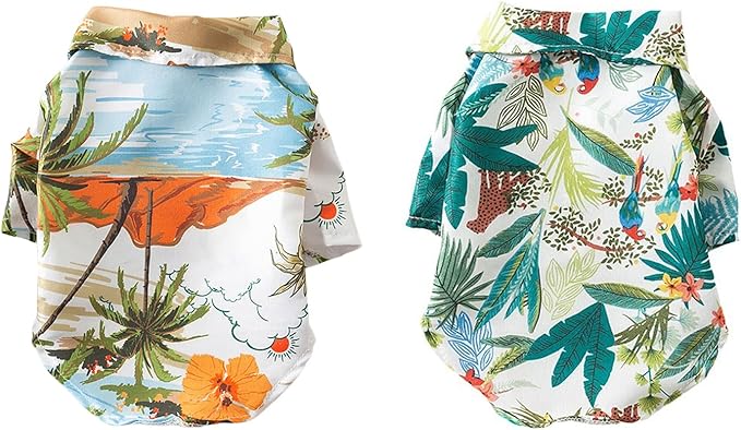 Shirts Cool Dog Clothes Beach Shirt Beach Puppy Hawaiians Print Puppy Shirts for Dogs Girl