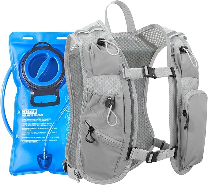 Running Vest for Women and Men, Hydration Running Backpack, Runners Vest, Hydration Vest, with Front Phone Holder, Adjustable Chest and Waist Strap