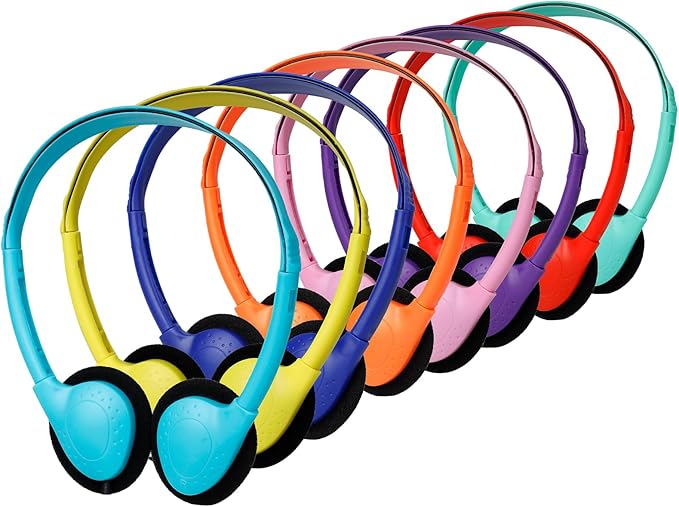 Kids Headphones Bulk 15 Pack for School Classroom Wired Headphones for Kids Students,Children,Boys Girls,Teen,Adult Group Learning, Computer Lab, Library, Online Lesson and Testing Multi Color