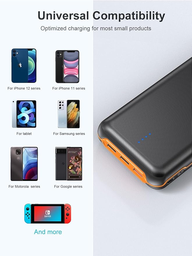 Portable Charger, Power Bank 30000mAh Battery Pack with 22.5W Fast Charging, 4 Outputs External Charger PD 20W USB C for iPhone, Samsung, Pad Mini, and More