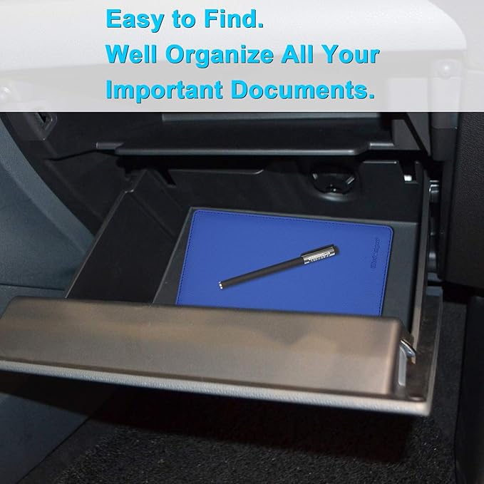 Wisdompro Car Document Holder Organiser, PU Leather Vehicle Insurance and Registration Holders Wallet Case for ID Card, Driving Licence, Key Contact Information Cards