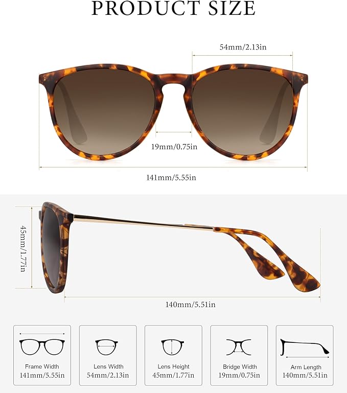 KALIYADI Sunglasses Womens Polarized Womens-Sunglasses: Trendy Sun Glasses with UV400 Retro Style for Party Beach Shopping