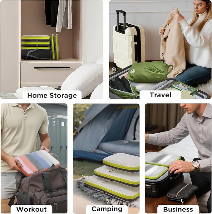 Cipway Mesh Compression Packing Cubes, Ultralight See Through Luggage Organizer Bags, Travel Essentials for Carry on Suitcase（3 Pcs,Blue）