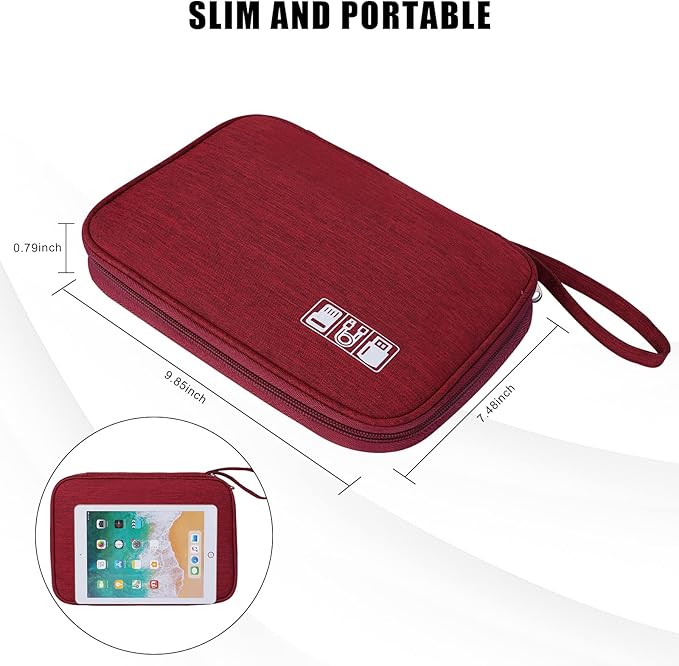 Electronic Organizer Travel Universal Cable Organizer Electronics Accessories Bag for Cable, Charger, Phone, USB, SD Card,1Pack