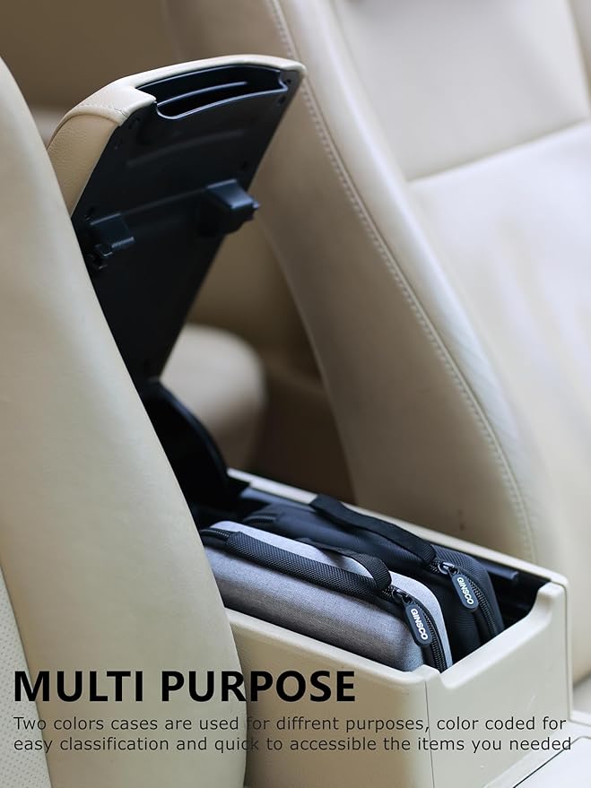 Ginsco Hard Shell Protection Case Electronic Accessories Organizer Pouch for MacBook Air/pro Adapter Chargers Cables Power Bank, for Sandisk Portable SSD Flash Disk SD Card,Compact Travel Tech Case