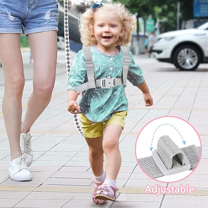 Accmor Toddler Harness Leash + Anti Lost Wrist Link, Cute Deer Kids Harness with Leash, Collapsible Child Leash Baby Walking Harness Protector Wristband Strap for Baby Girls Outdoor