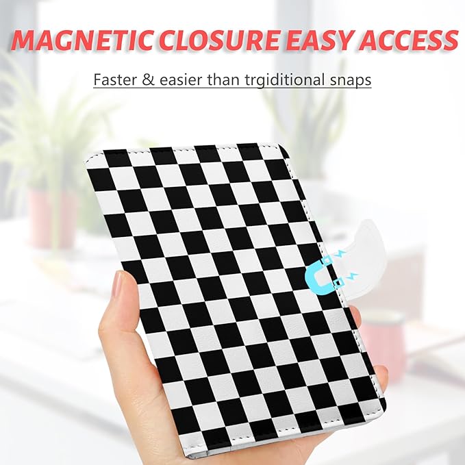 Passport Holder, Travel Wallet Cover with Pen Loop | Cute RFID Blocking Leather Case with Magnetic Closure for Travel Essentials-black