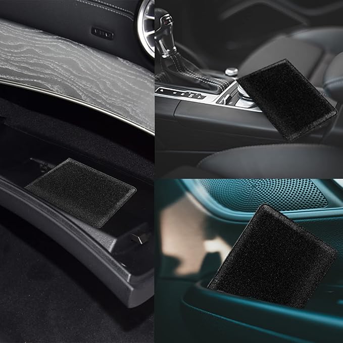 Car Registration and Insurance Holder, Leather Registration and Insurance Card Holder, Vehicle Glove Box Organizer - For Documents, Cards, License (Bling Black)